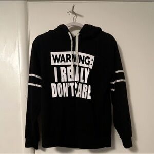 Bobbie Brooks Black Pullover Hoodie with White Graphic